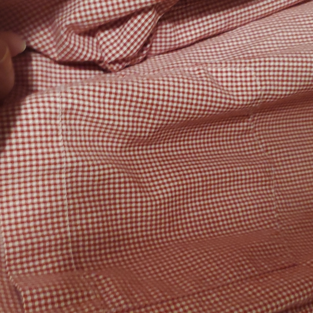 George Mens red and white checkered long sleeve button up dress shirt - Picture 3 of 6